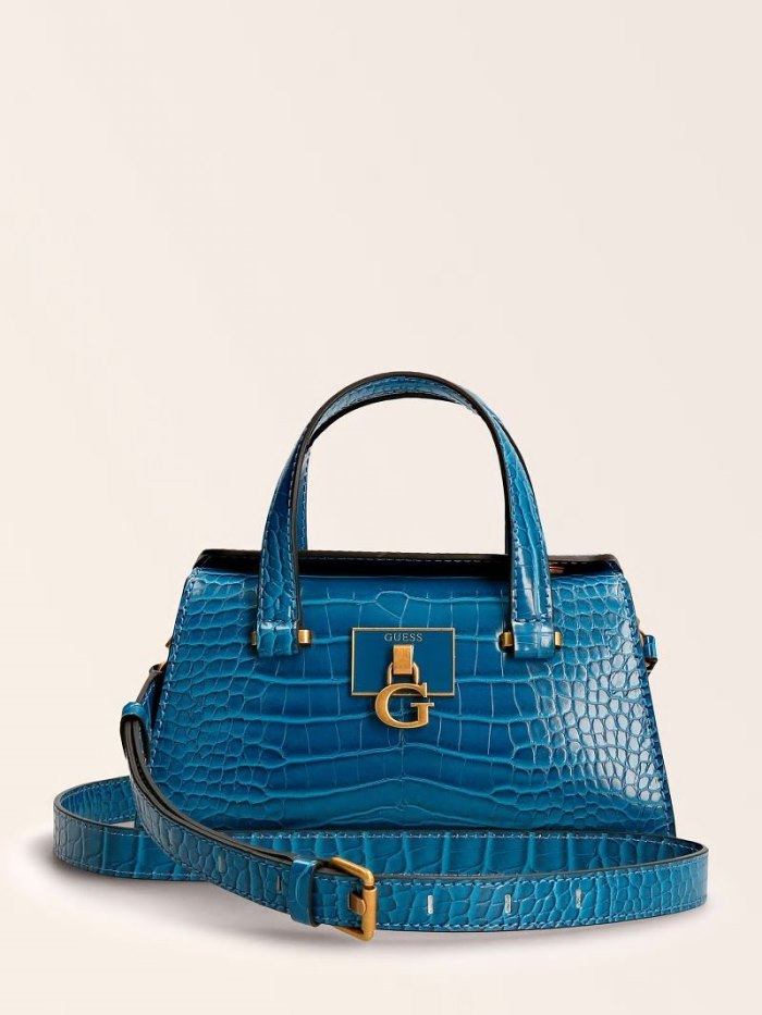 Guess Stephi Croc Print Mini Kabelky Damske Modre | SK-570839