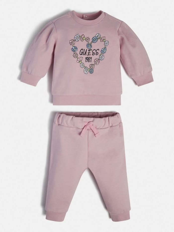 Guess Sweatshirt And Pant Sets Detske Lilac | SK-245569