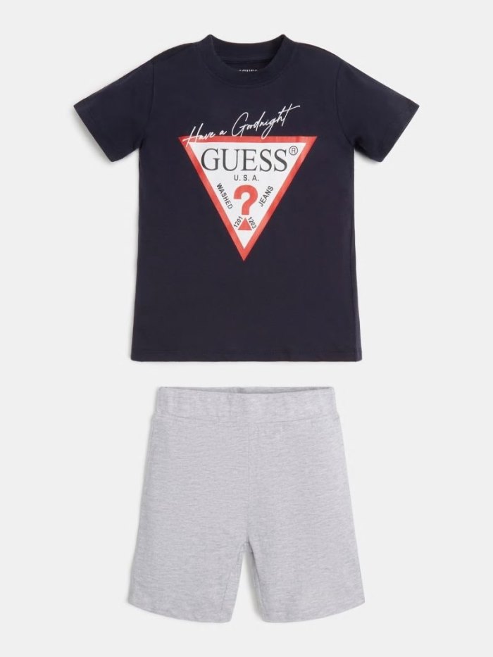 Guess T-shirt And Shorts Sets Detske Modre | SK-119177