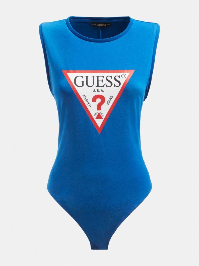 Guess Triangle Logo Body Damske Modre | SK-144673